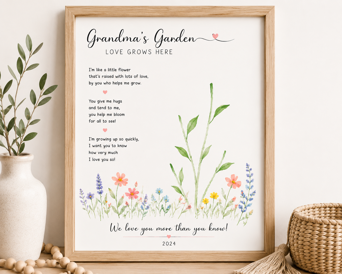Handprint Craft Printable Mother’s Day Gift Kids Handprint Flower Art Grandma Keepsake Instant Download Printable PDF