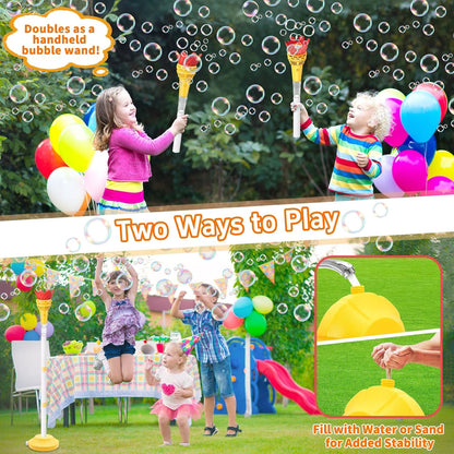 Torch Bubble Machine for Kids, Rechargable Bubble Maker Bubble Toys with Light, Outdoor Automatic Standing Height Adjustable Bubble Machine for Toddlers 1-3, Christmas Birthday Party Gifts