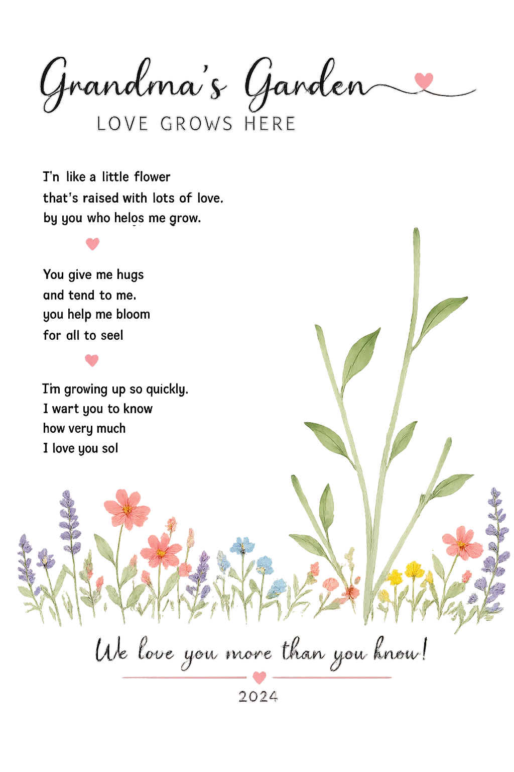 Handprint Craft Printable Mother’s Day Gift Kids Handprint Flower Art Grandma Keepsake Instant Download Printable PDF