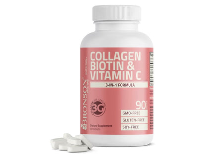 Bronson Collagen Biotin & Vitamin C 3-in-1 Formula