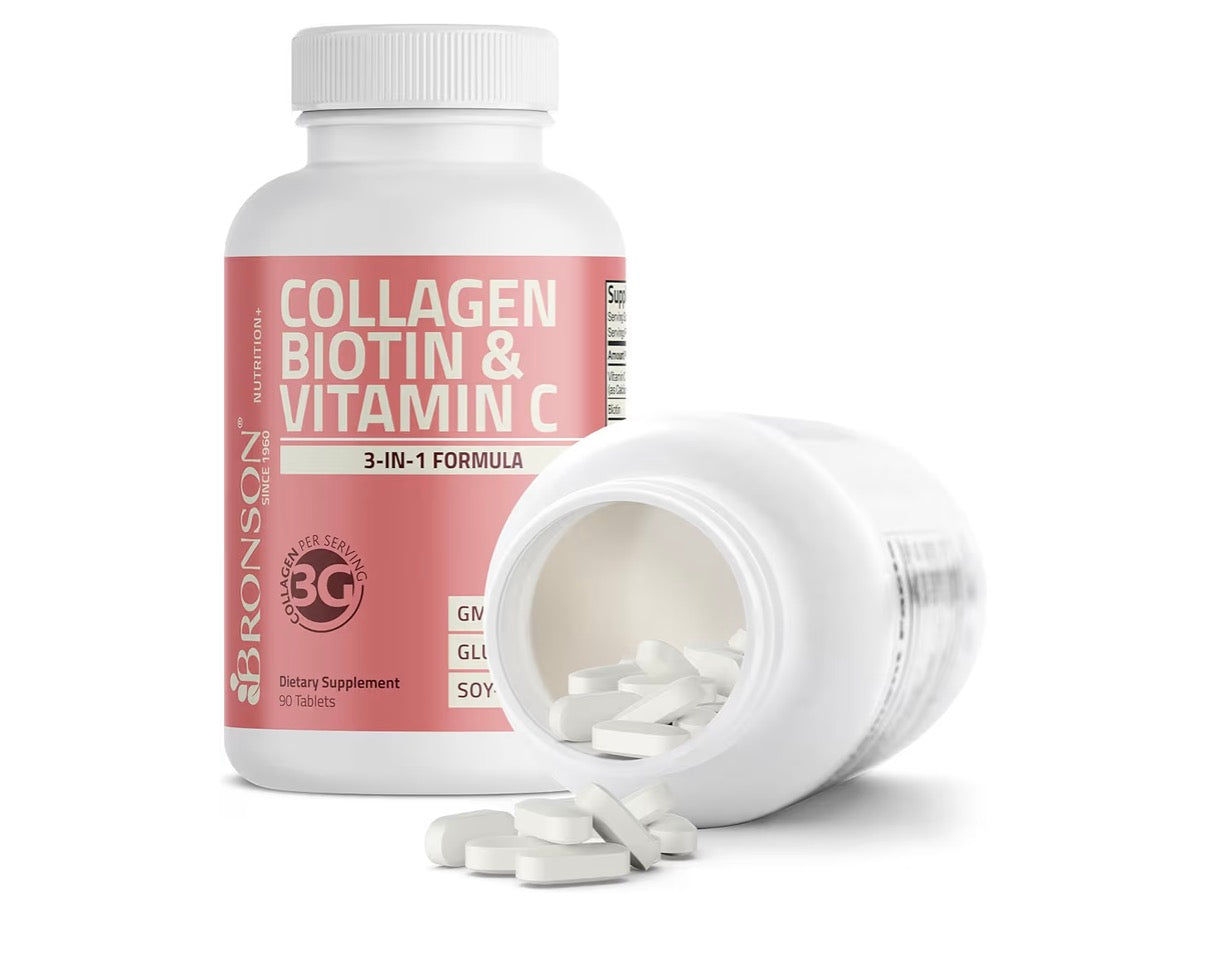Bronson Collagen Biotin & Vitamin C 3-in-1 Formula