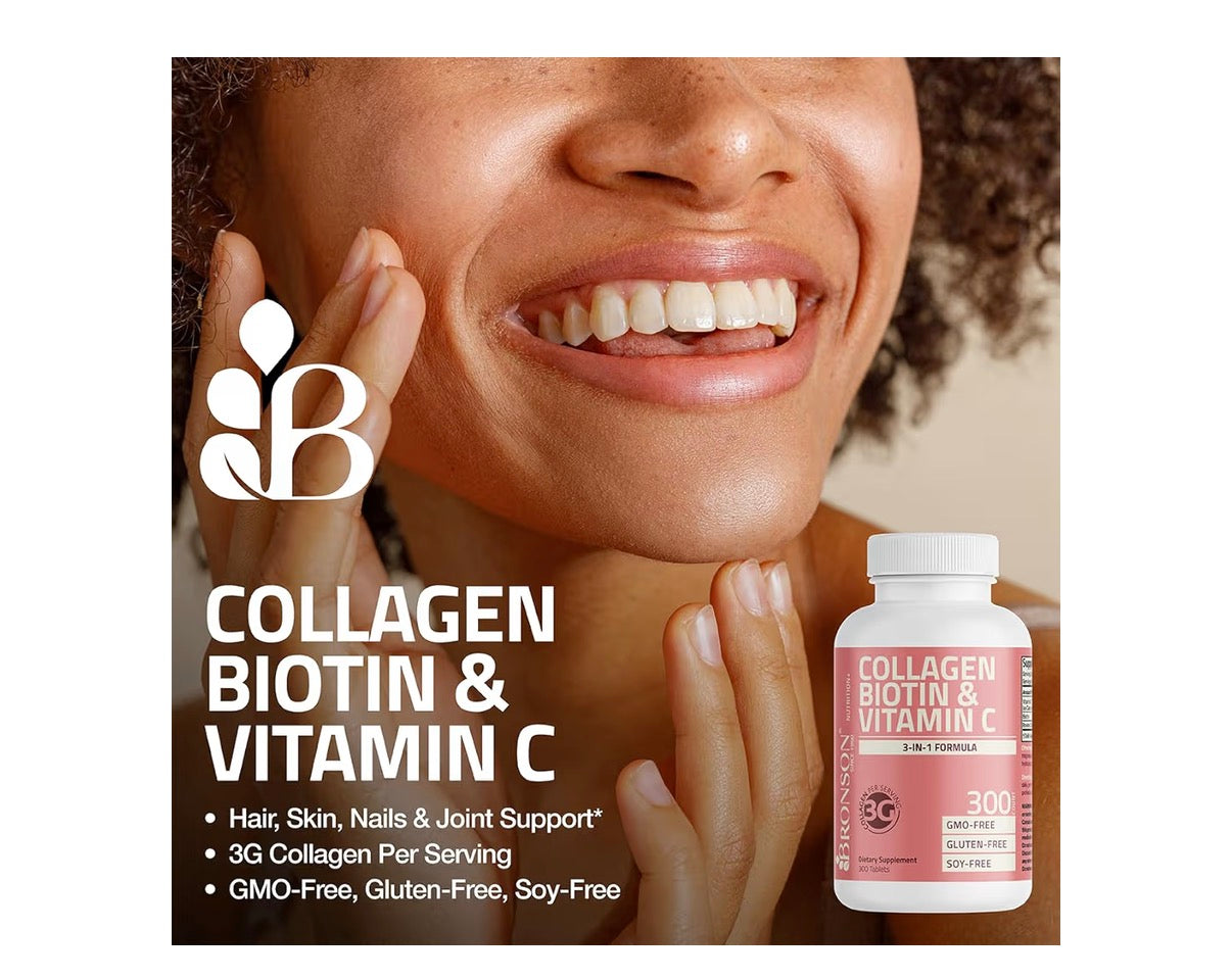 Bronson Collagen Biotin & Vitamin C 3-in-1 Formula