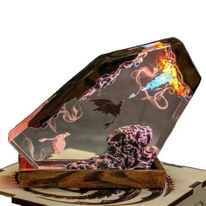 Epoxy Resin Dragon Figurine Set Black And White Mythical Dragons Table Centerpiece For Kids Teens Christmas Holidays Gift